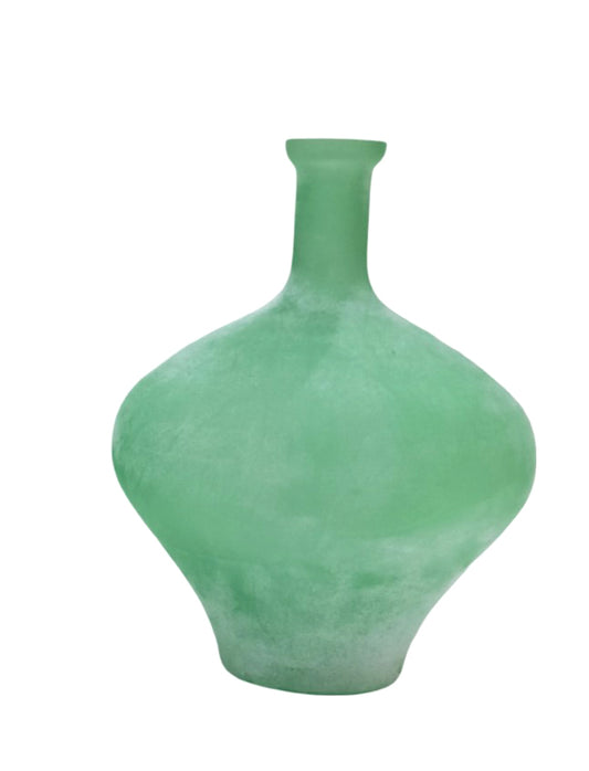 Frosted Matte Glass Vase in Green Mint