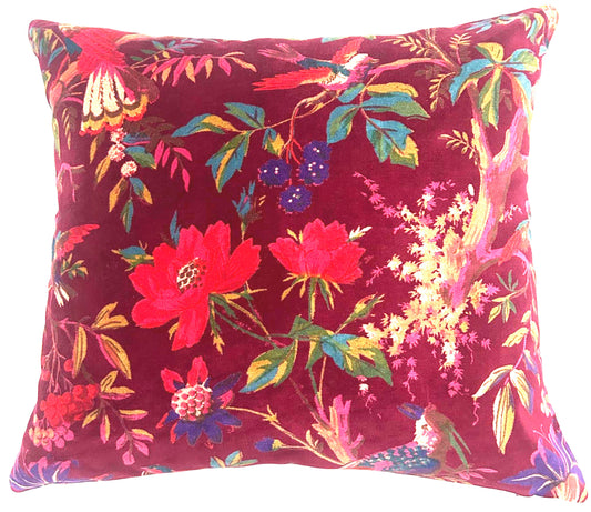 Opulent Ruby Velvet Cushion