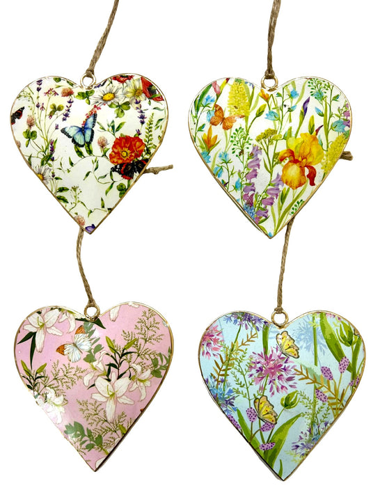 Wildflower & Butterfly Hanging Hearts Set