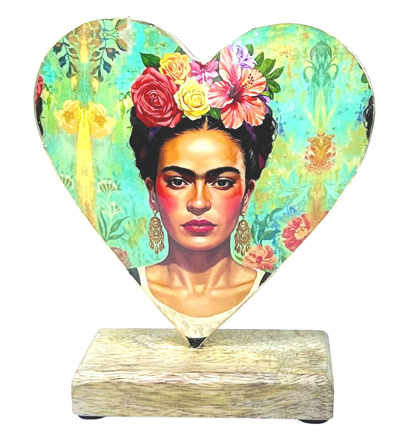 Coyoacán Frida Damask Heart Sculpture