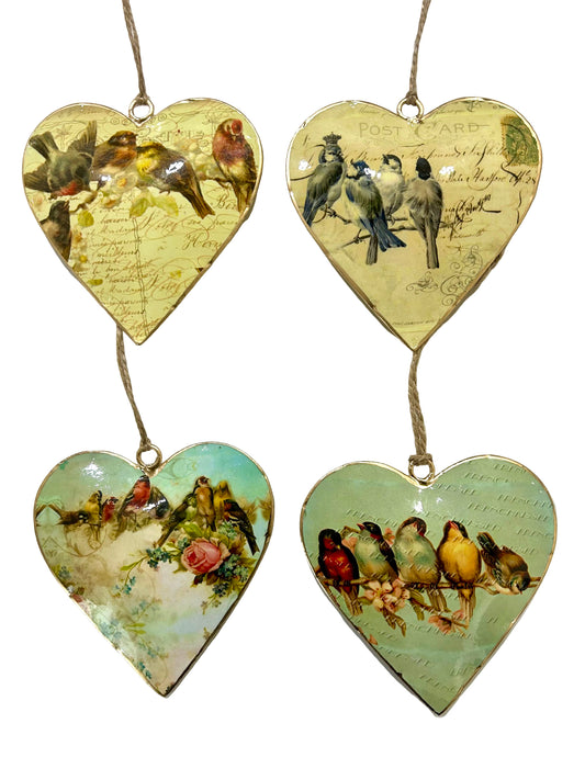 Vintage Aviary Hanging Heart Set
