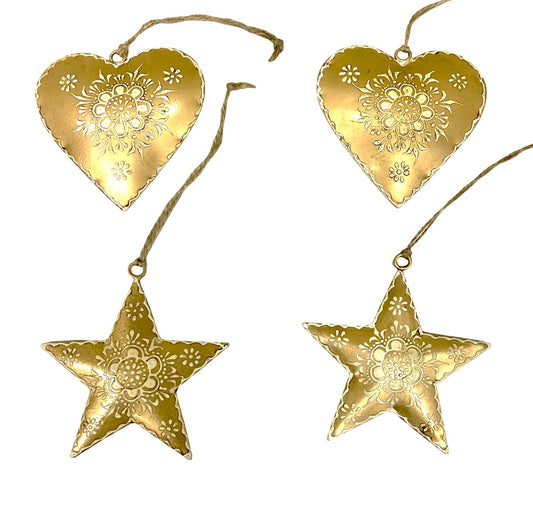 Marrakesh Embossed Hanging Hearts & Stars