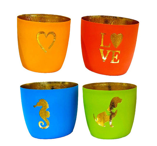 Fiesta Gold-Lined Metal Votive Set