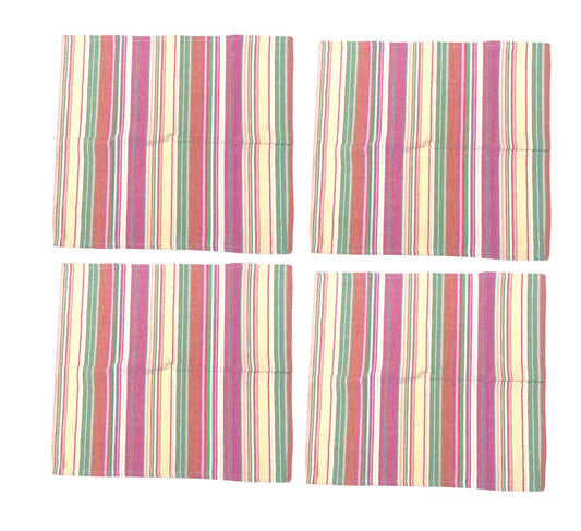 Lilac & Lime Stripe Napkin 4 Set