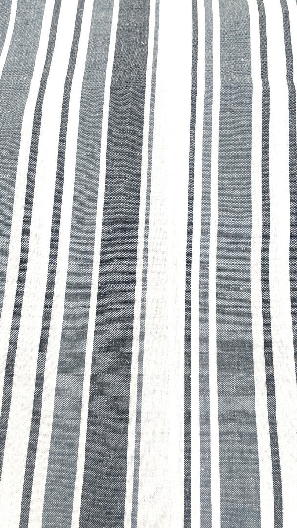 Blue Grey white Stripe Cotton Tablecloth