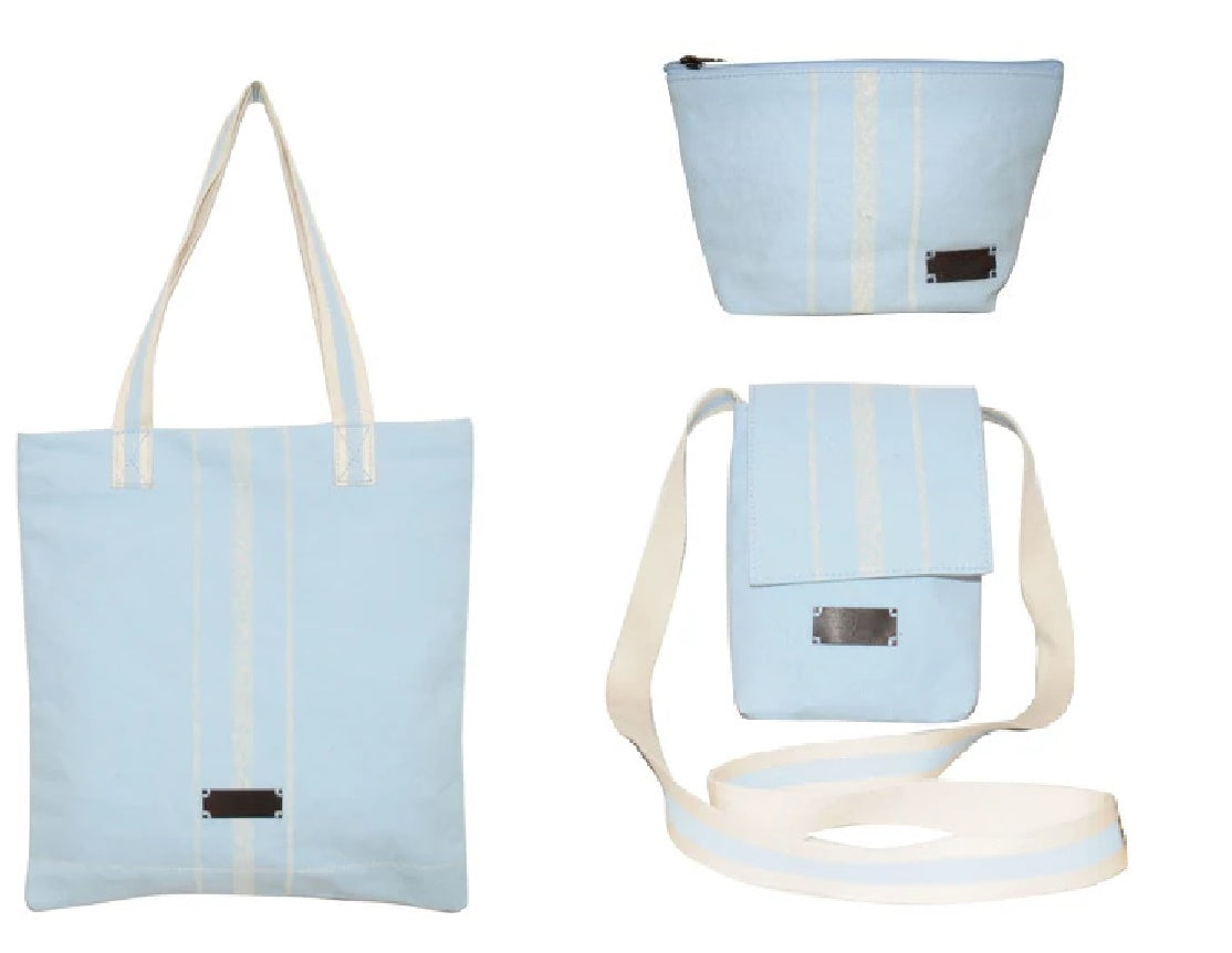 Light Blue Indian Cotton Bag Set
