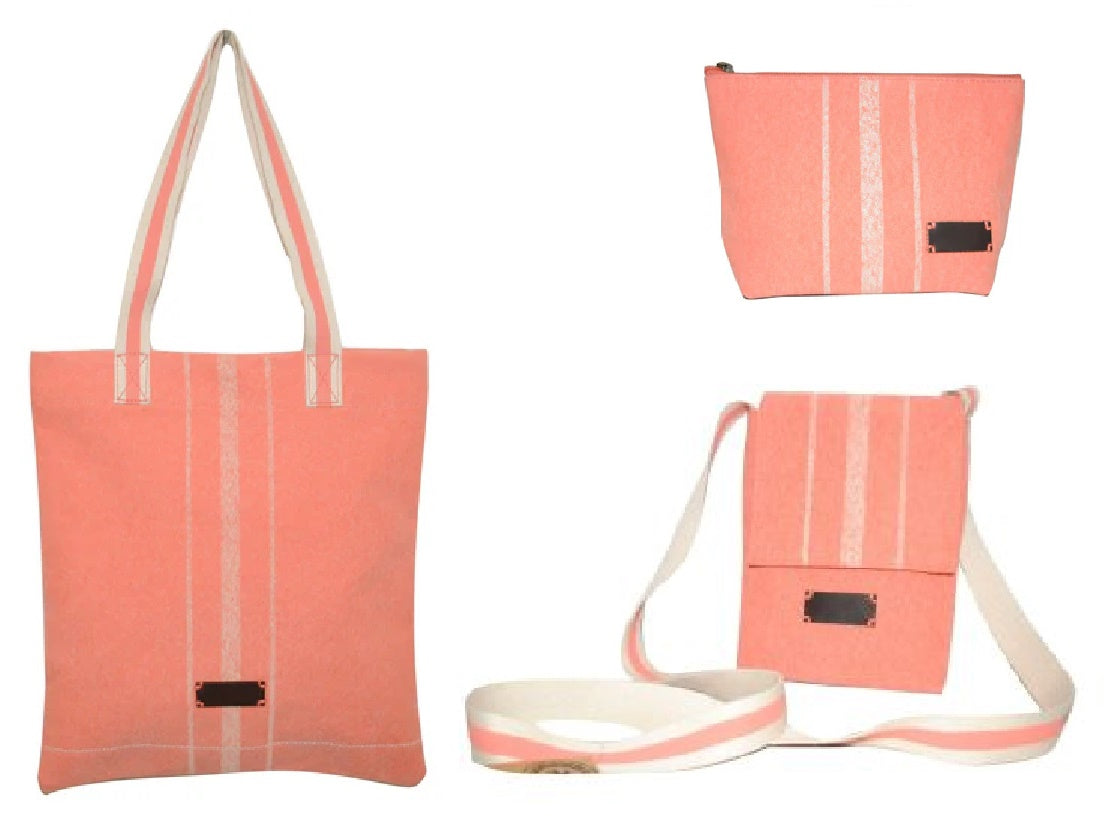 Pale Peach Indian Cotton Bag Set