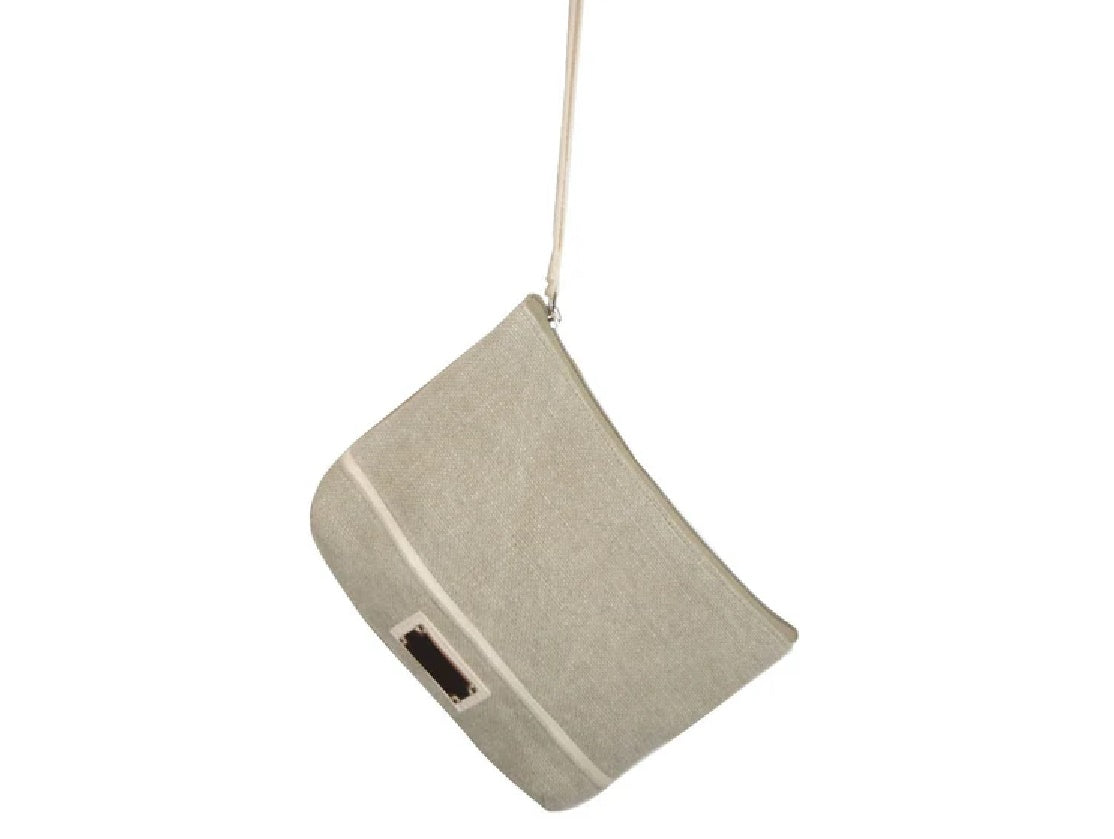 Grey cotton/linen cosmetic bag
