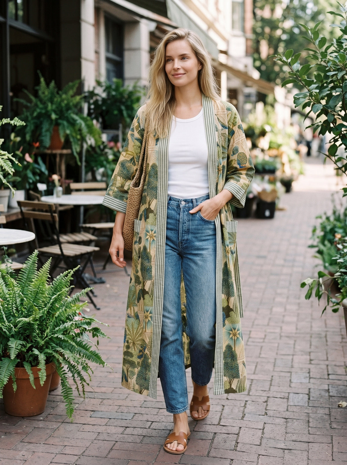 The Sunder Greenery Kimono Robe