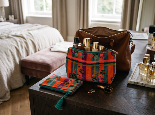 Set of 2 Eclectic Retro Velvet Pouches
