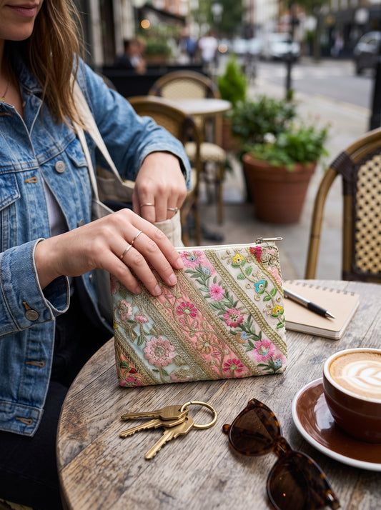 Embroidered Zari Pouch