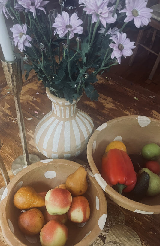 Ochre bowl in dot design