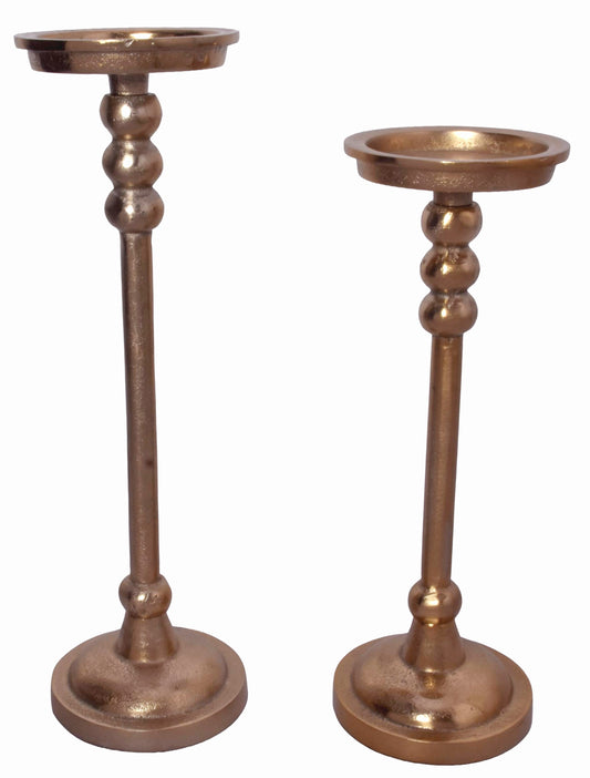 Elegant Brass Stemmed Candle Holders – Set of 2