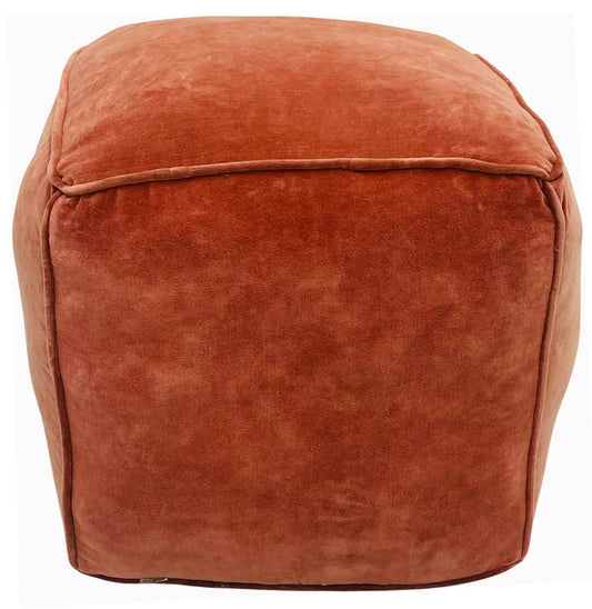 Velvet Pouf in Rose Pink