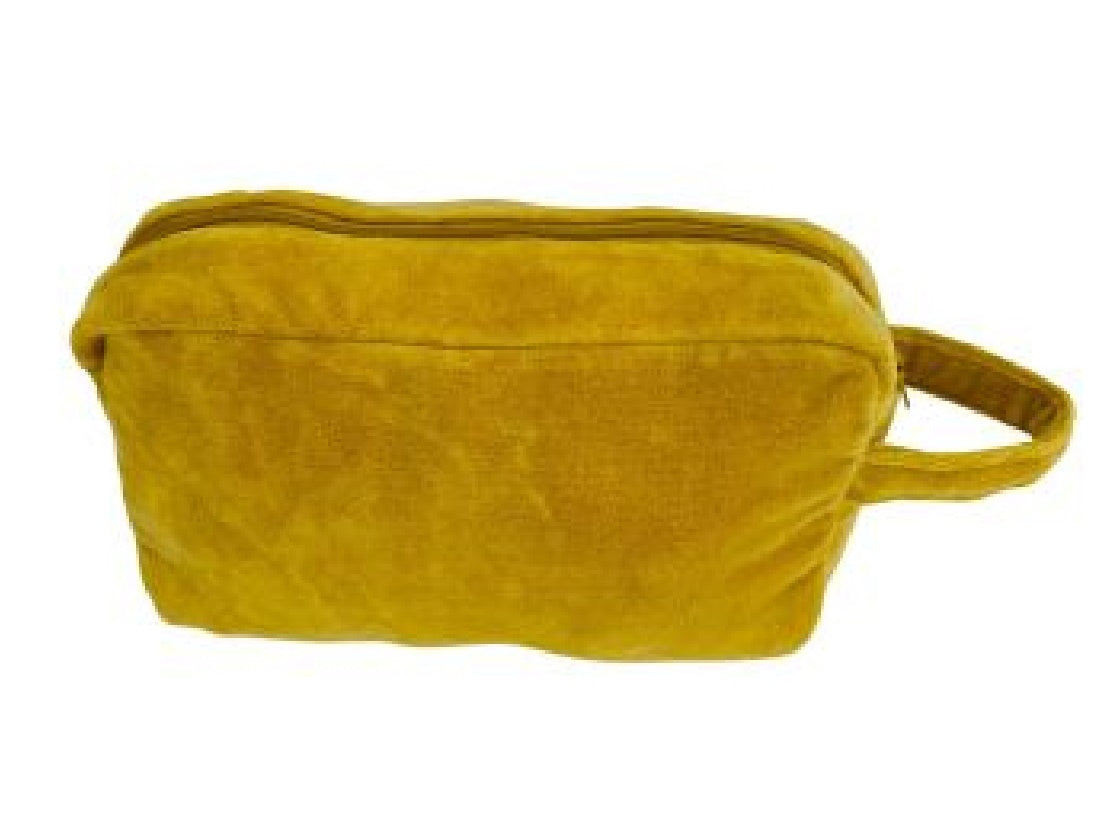 Mustard Velvet Cosmetic Pouch
