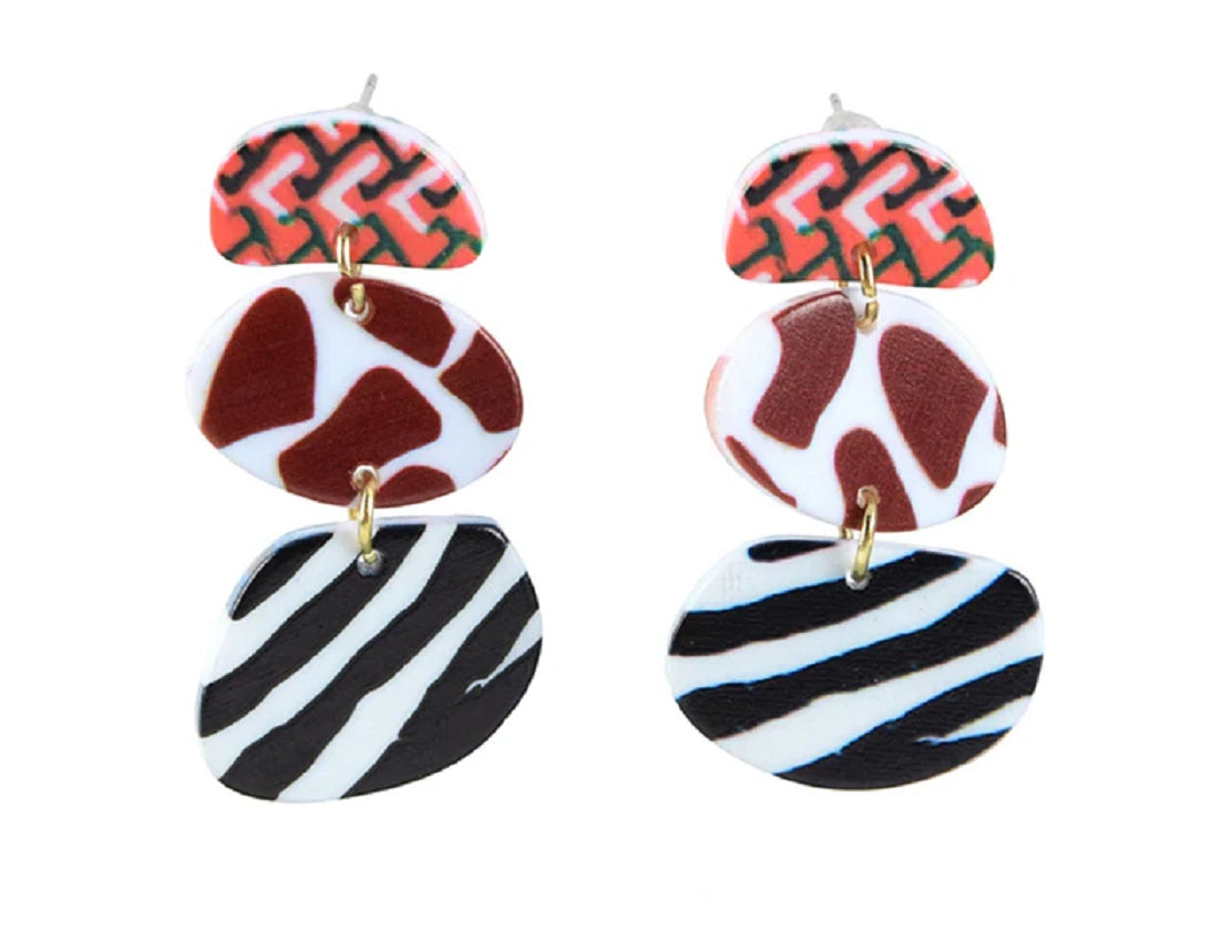Acrylic striped earring