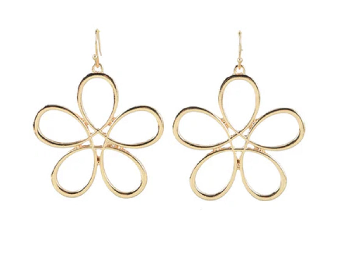 Gold flower shaped Earring