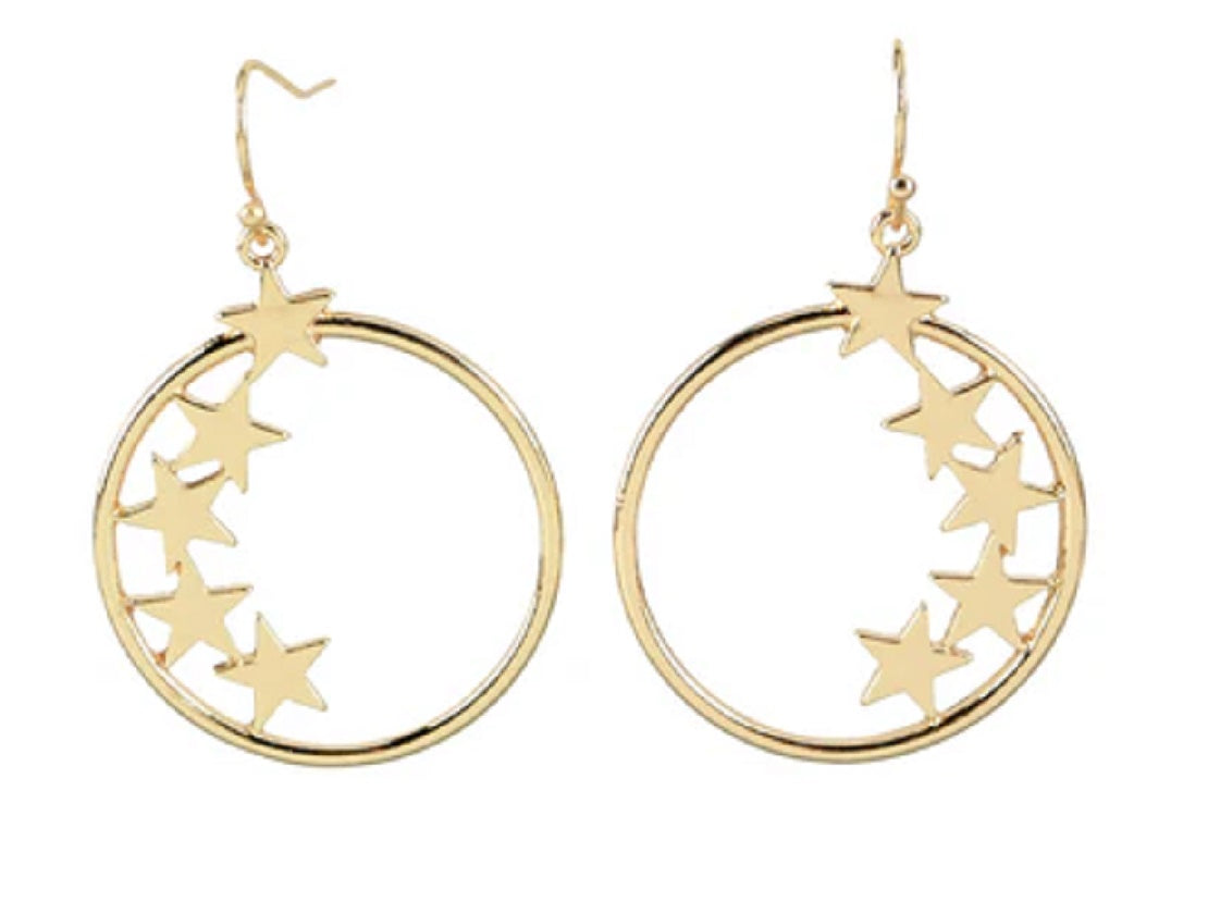 Gold star design earring