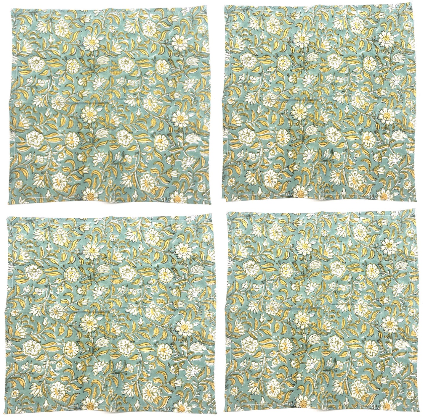 Sage & Lemon Floral Napkin 4 Set