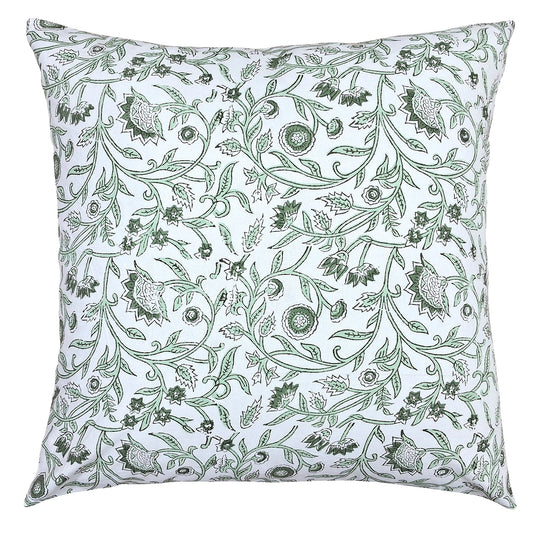 Milky Fern Traditional Block-Print Cushion