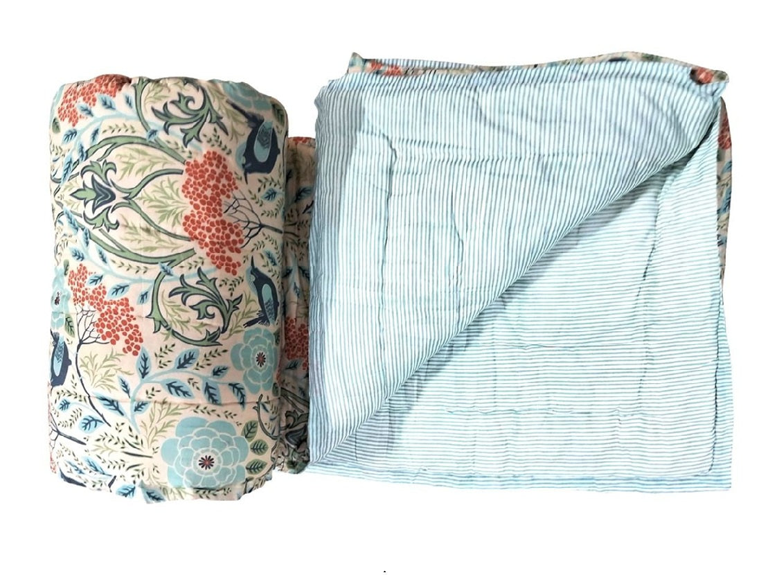 Blue Bird Digital Print Quilt