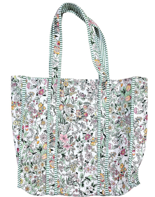 Liberty Digital Print Kantha Stitched Tote Bag