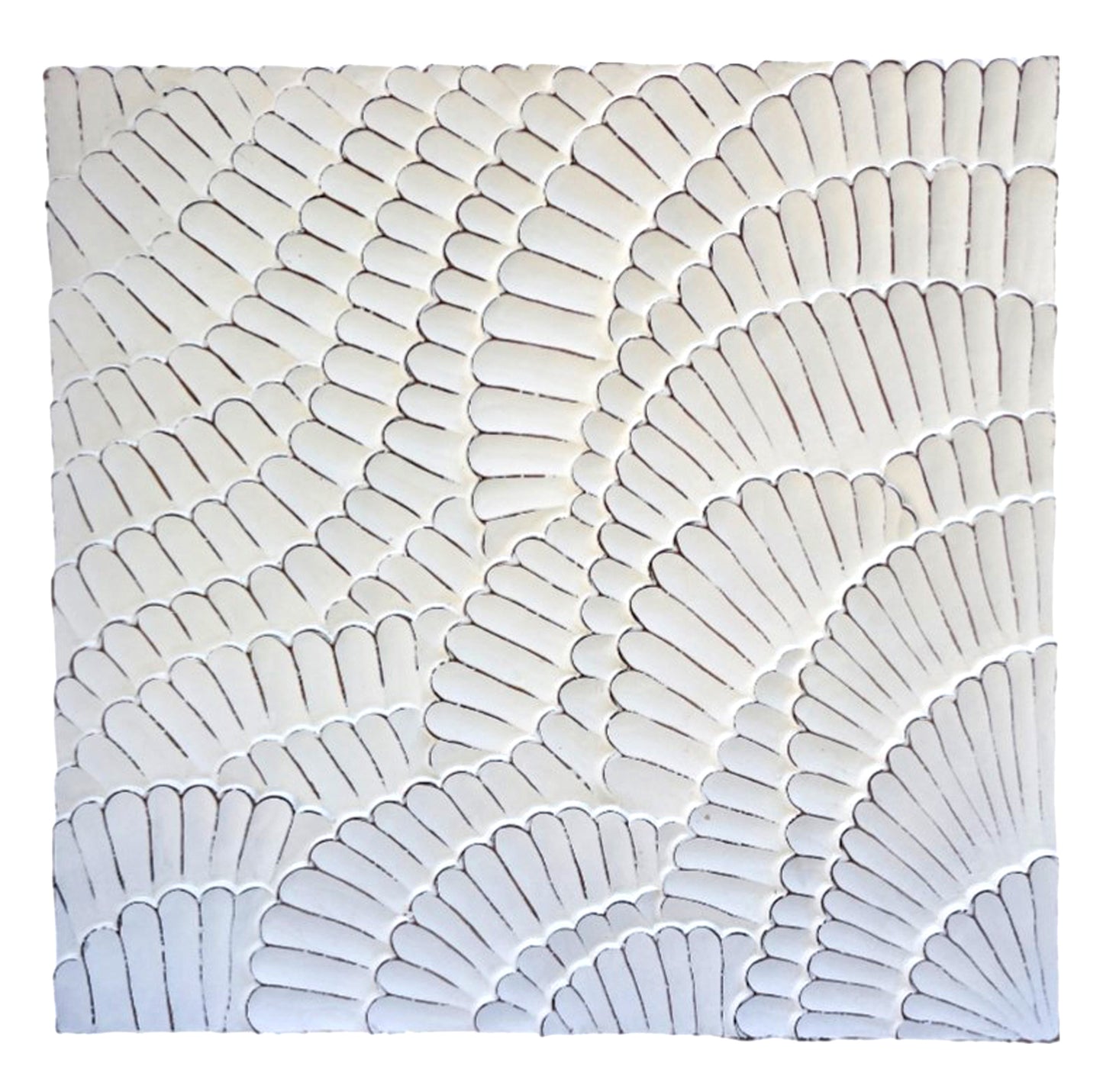 Whitewashed Hand-carved Wavy Decorative Wall Panel