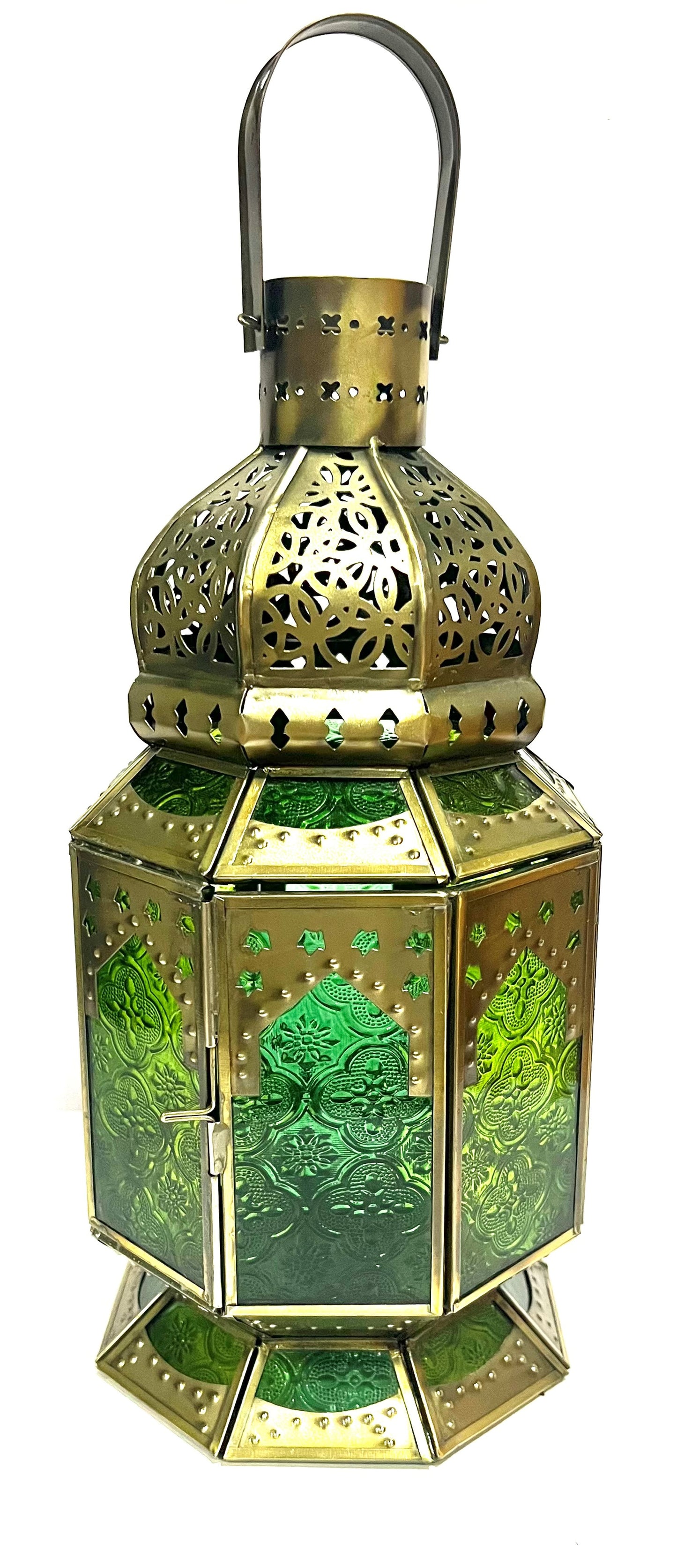 Zinc antique clear glass lantern
