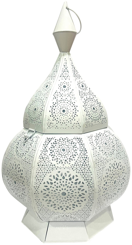 White powder coated lantern