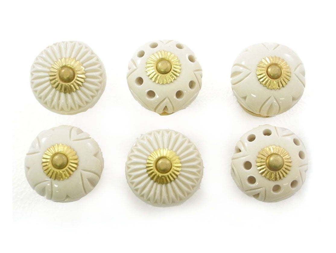 Set of 6 White Knobs