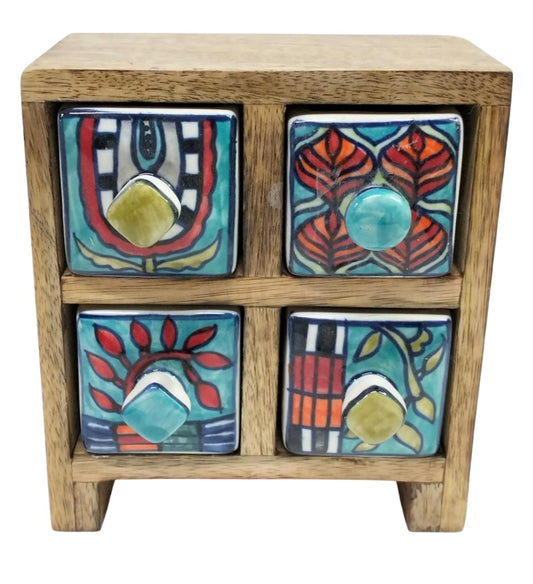 4 drawer geometric design box