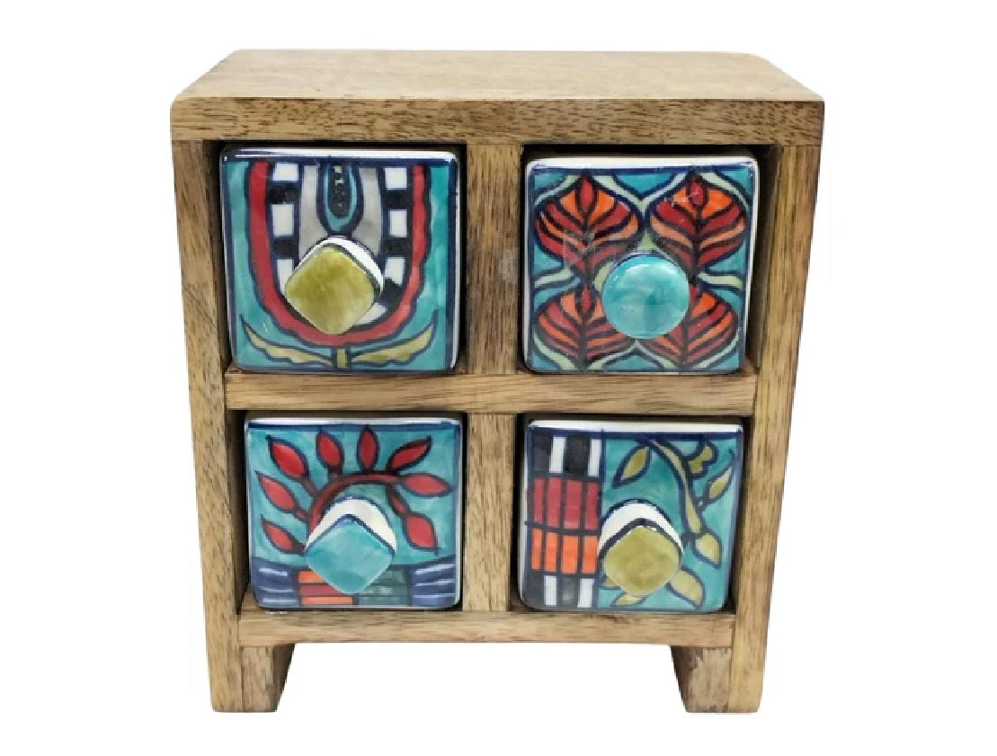 4 drawer geometric design box