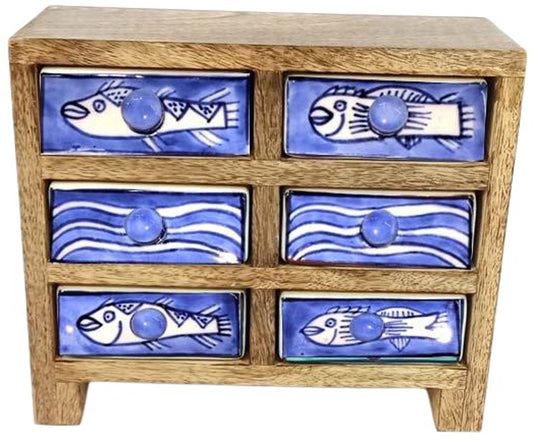 6 drawer fish design box