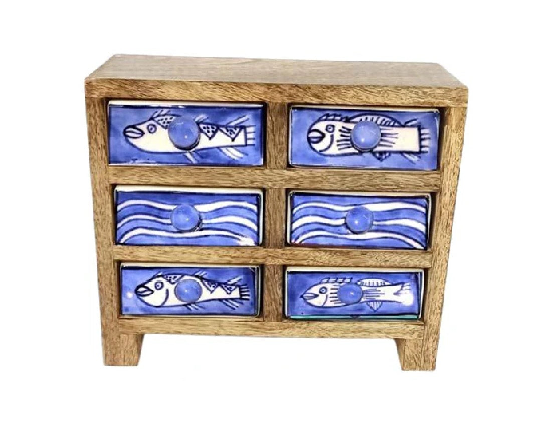 6 drawer fish design box