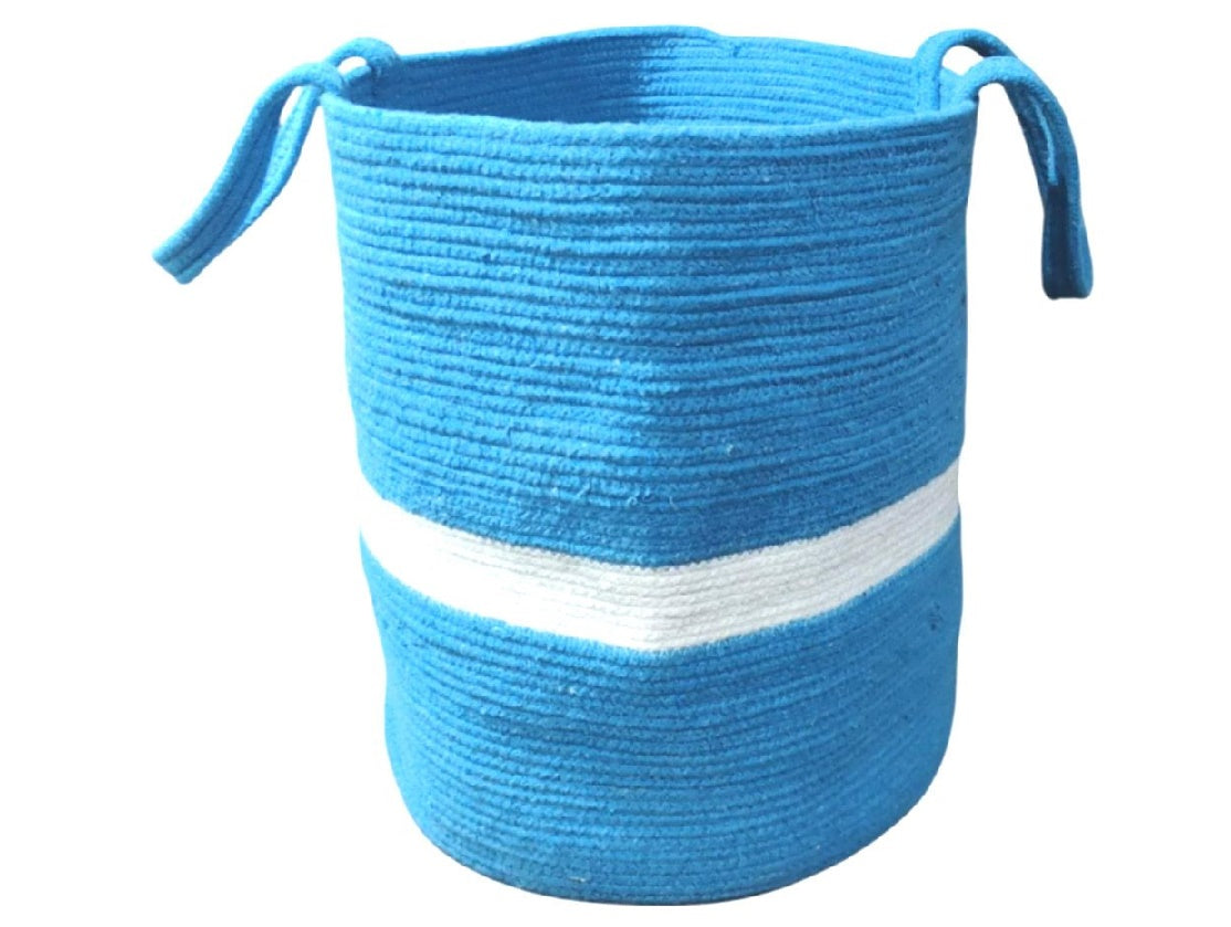 Large Blue Hand-woven Storage Basket