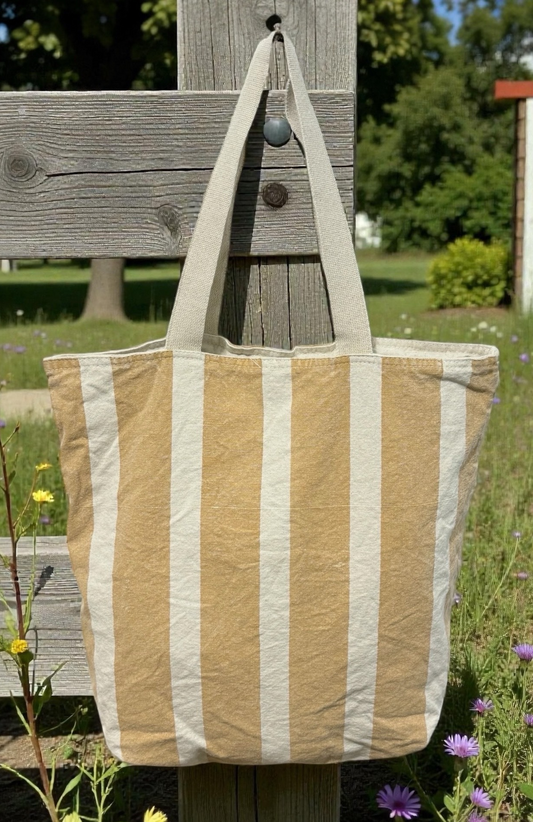 Sienna Striped Canvas Market Tote