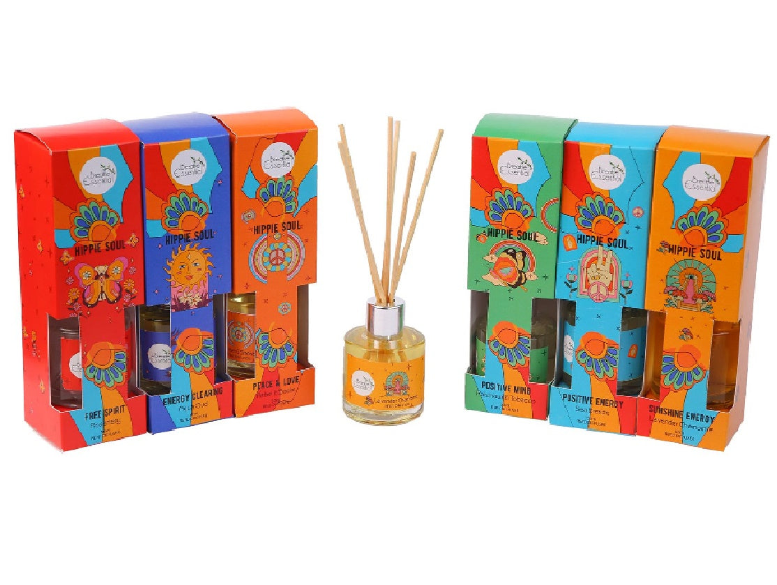 Set of 6 Boxes of Premium Reed Diffusers - Hippie Soul