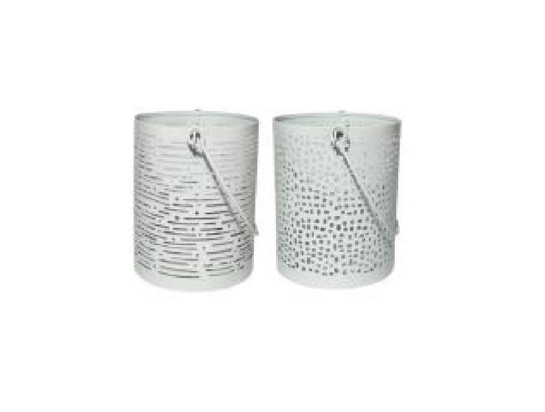 S/2 white powder coated T-light