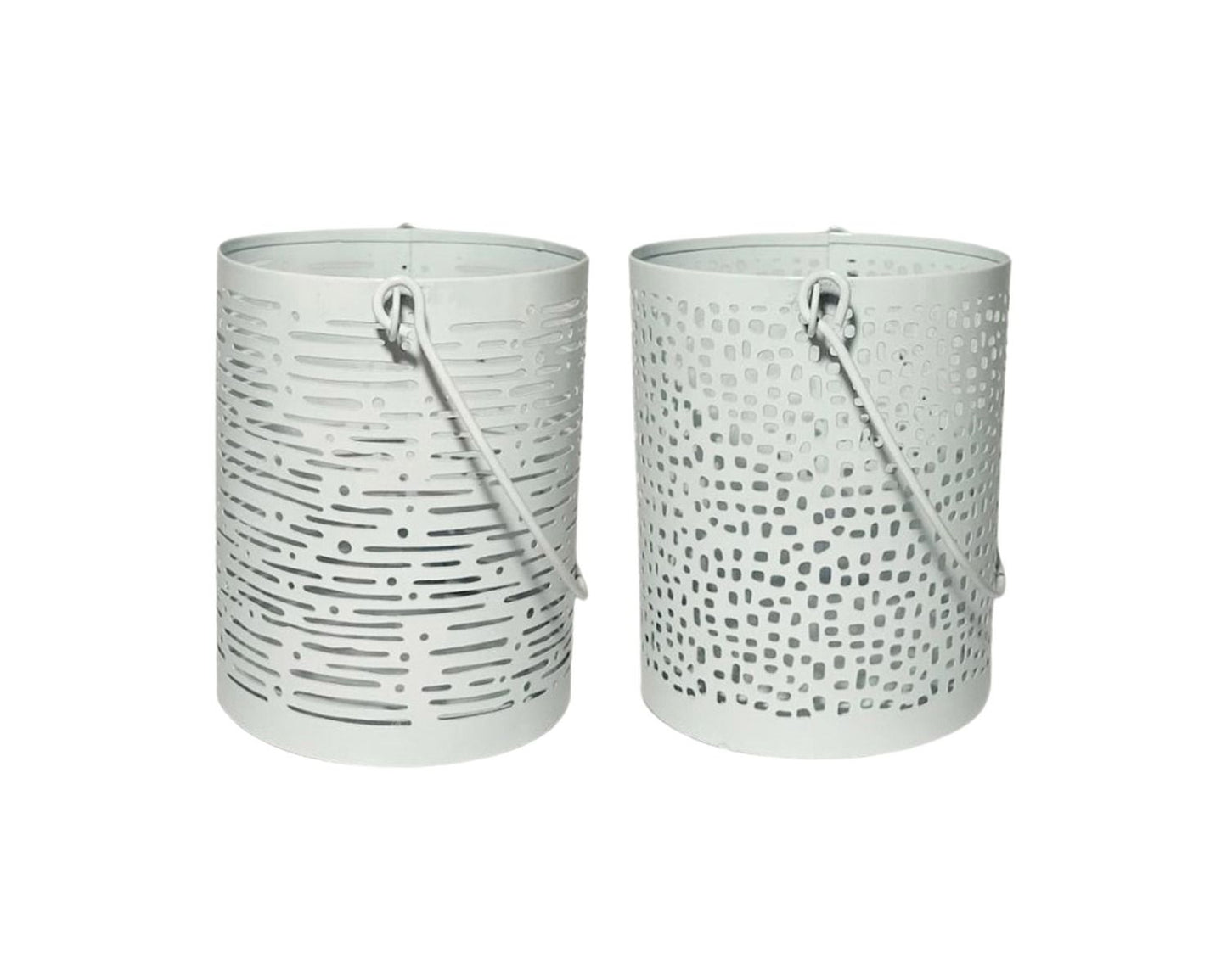 S/2 white powder coated T-light