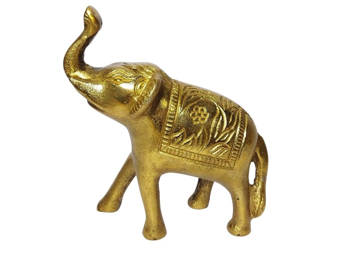 Brass plated elephant 20cm