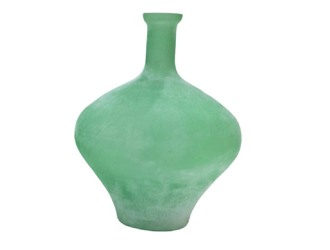 Frosted Matte Glass Vase in Green Mint