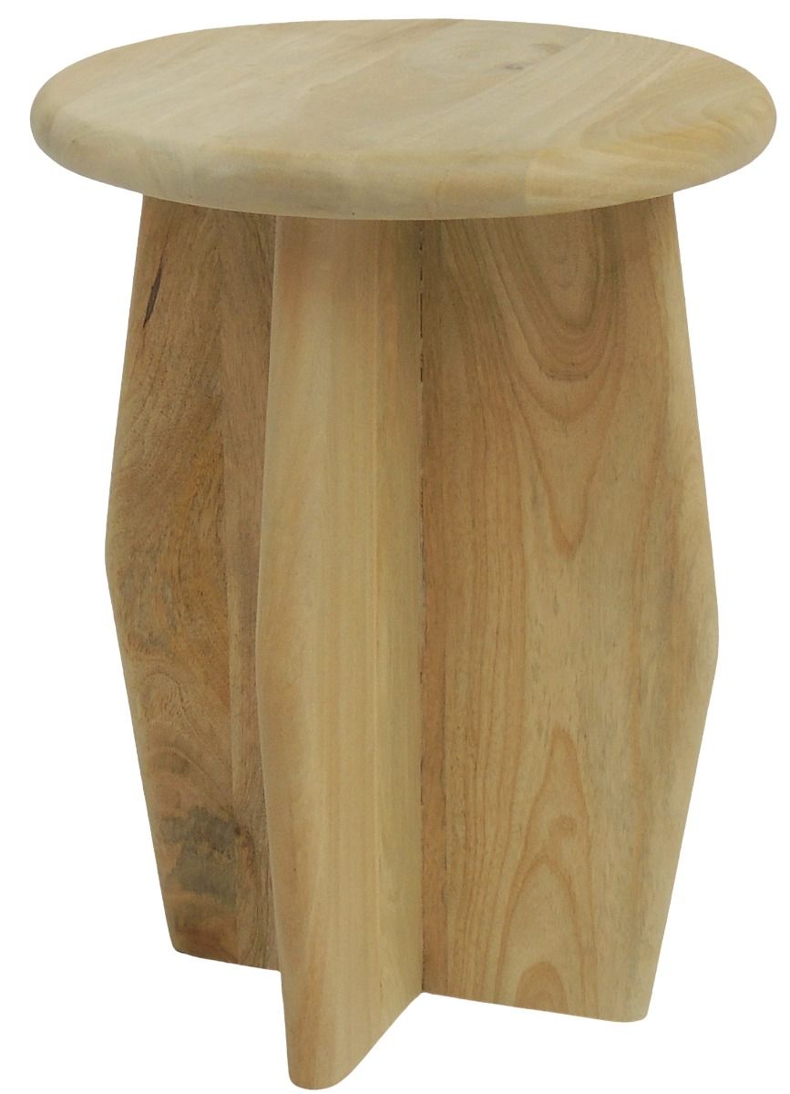 Light Oak Finish Round Side Table
