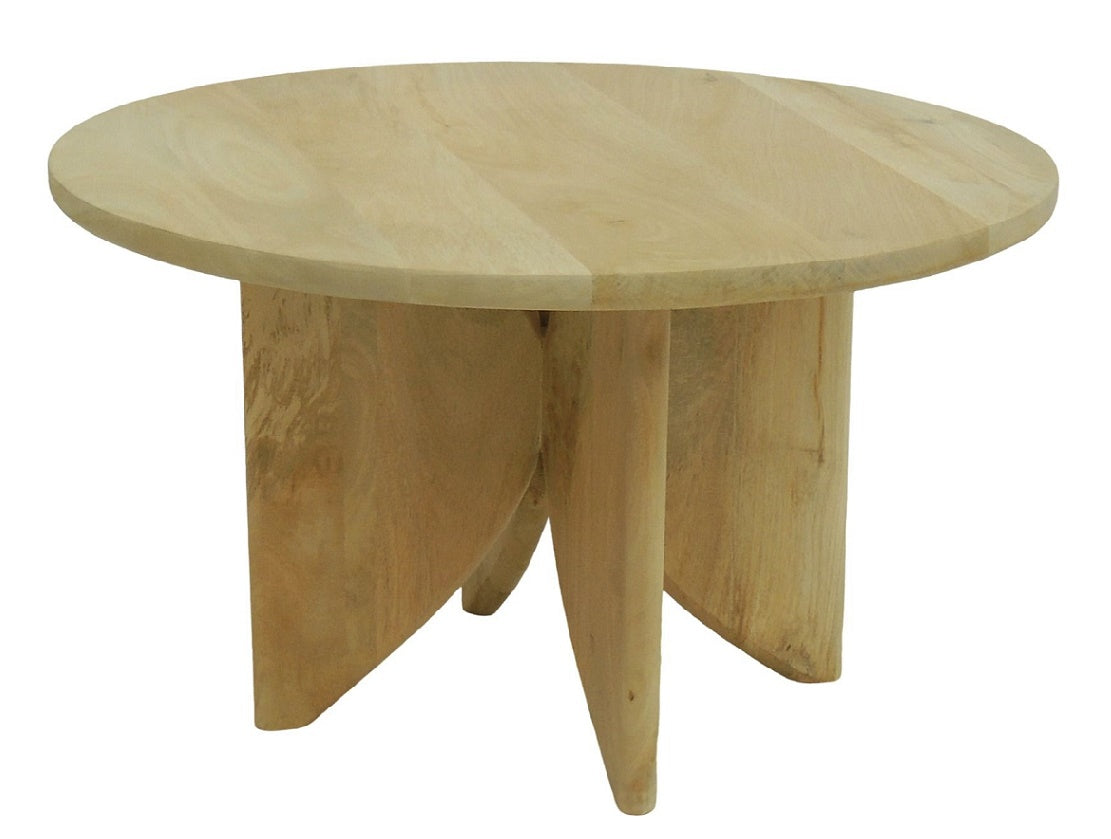 Light Oak Finish Coffee Table with Curved Legs