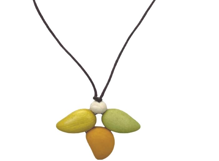 Citrus Wooden Pendant Necklace