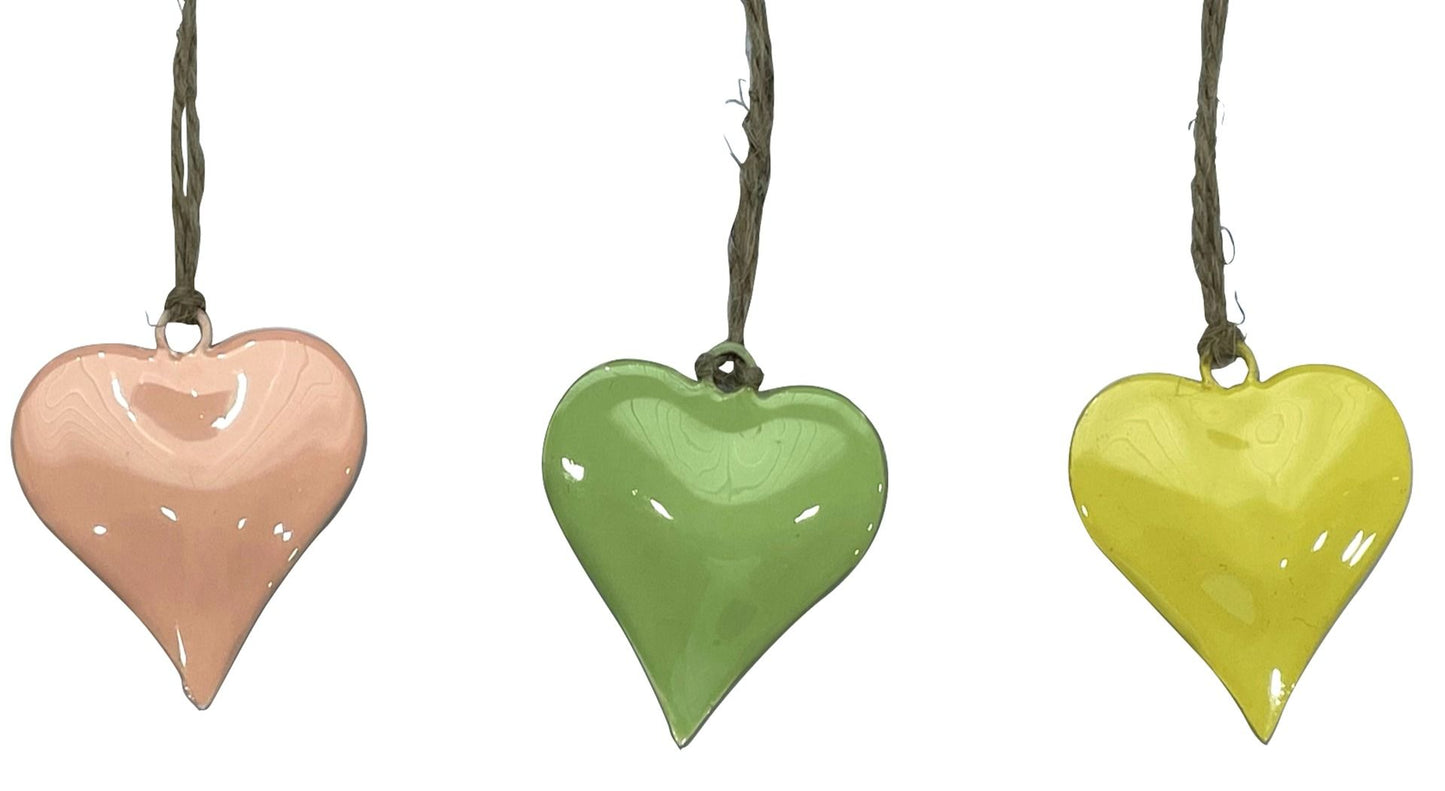 Set of 3 Coloured Hearts