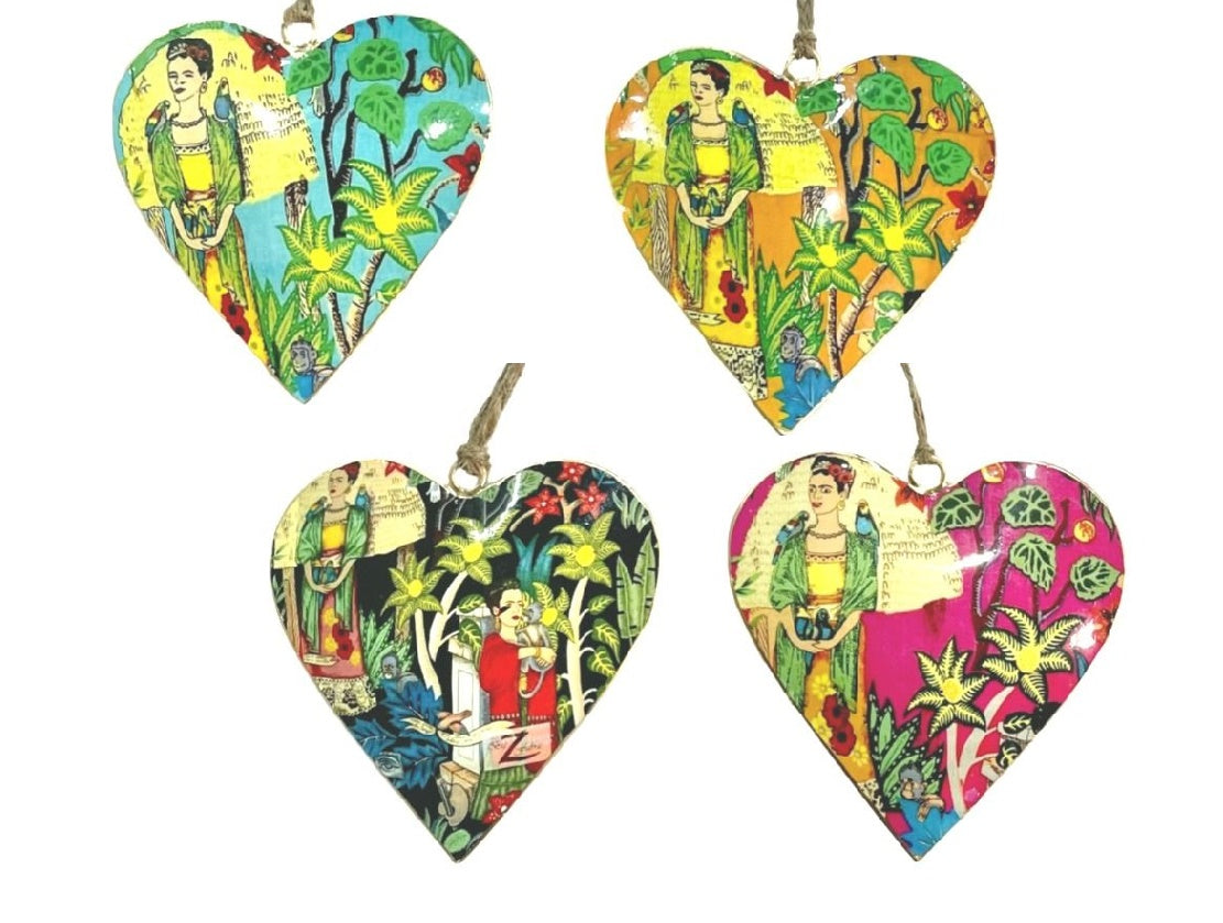 Set of 4 Frida Kahlo Landscape Hearts