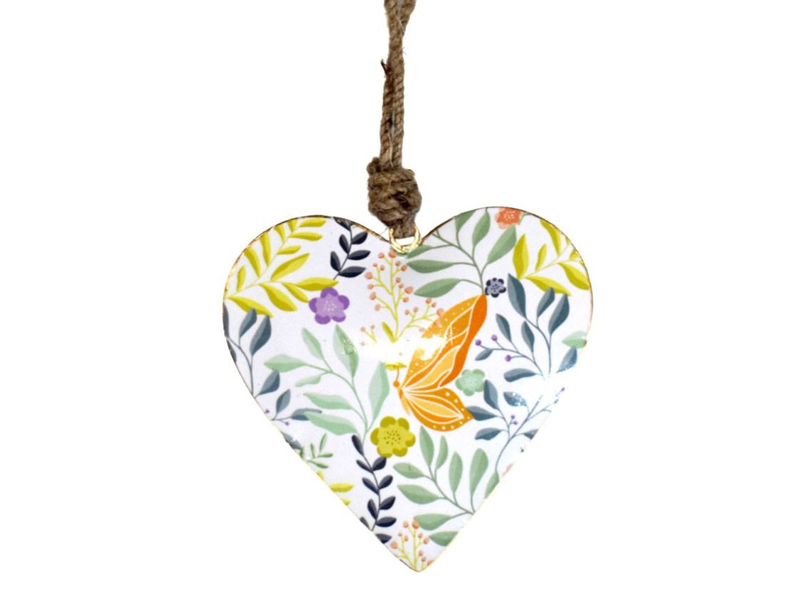 Butterfly & Flower Design Large Heart