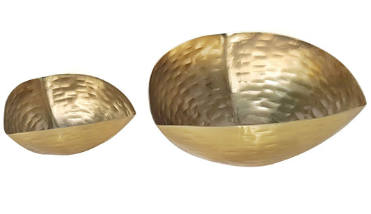 Set of 2 Brass Finished Nut Bowls