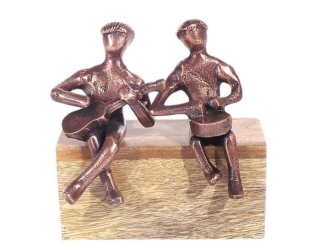 Brass Musicians on a Wooden Base