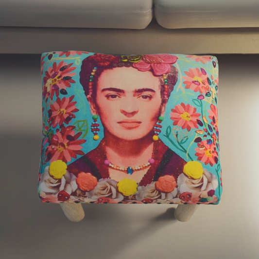 Blue Frida Floral Design Stool